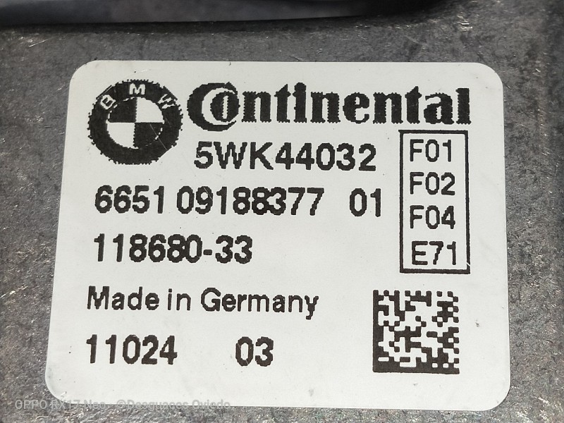 Recambio de modulo electronico para bmw serie 7 (f01/f02) 740d xdrive referencia OEM IAM 66510918837701 5WK44032 CAMARA