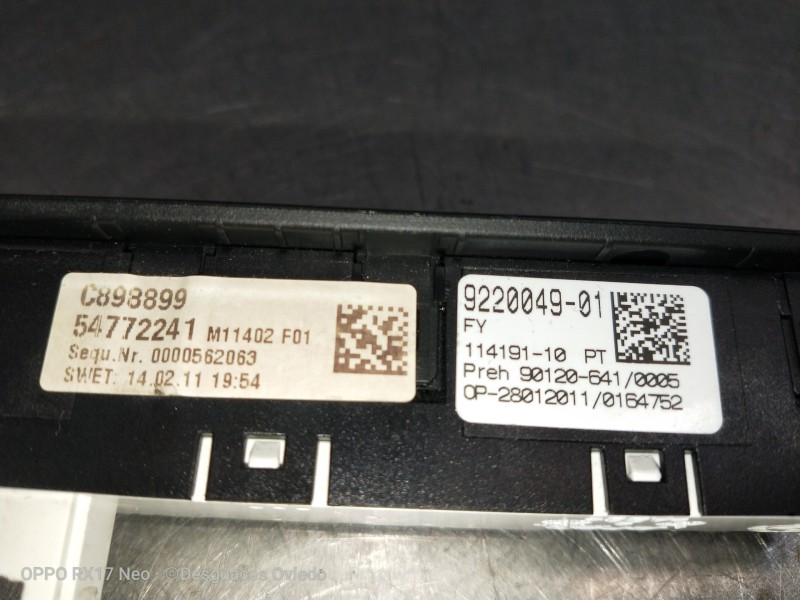 Recambio de mando multifuncion para bmw serie 7 (f01/f02) 740d xdrive referencia OEM IAM 922004901 C898899 11419110