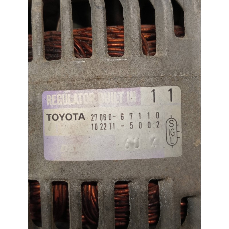 Recambio de alternador para toyota land cruiser (j9) td vx (3-ptas.) (kzj90) referencia OEM IAM 2706067110 1022115002 