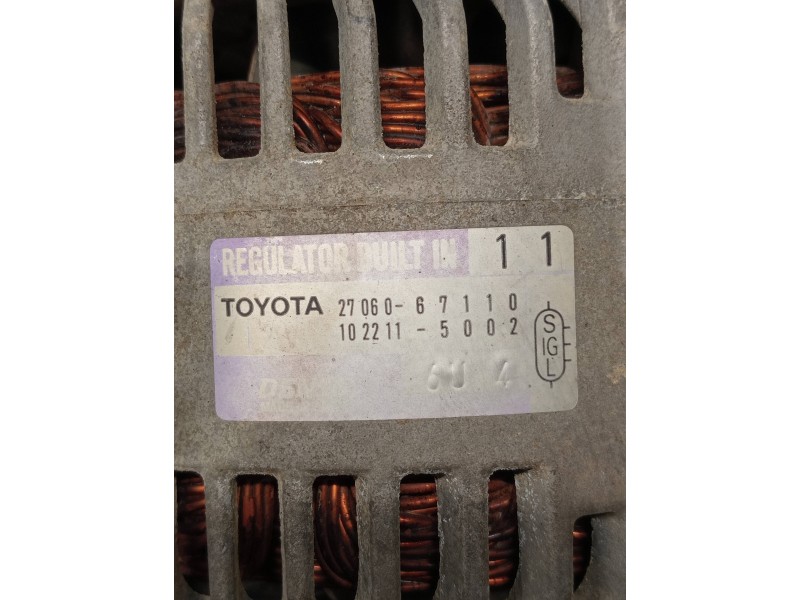 Recambio de alternador para toyota land cruiser (j9) td vx (3-ptas.) (kzj90) referencia OEM IAM 2706067110 1022115002 