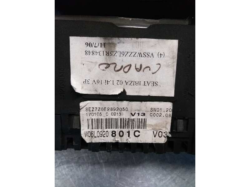 Recambio de cuadro instrumentos para seat ibiza (6l1) 1.4 16v referencia OEM IAM 110080104012A W06L0920801C  Recambio de cuadro instrumentos para seat ibiza (6l1) 1.4 16v referencia OEM IAM 110080104012A W06L0920801C