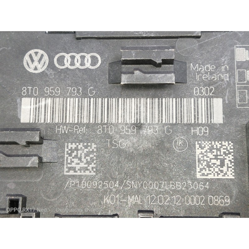 Recambio de modulo electronico para audi a5 sportback (8t) 3.0 tdi (150kw) referencia OEM IAM 8T0959793G P10092504 