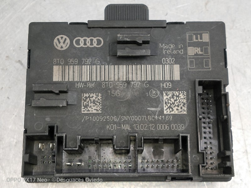 Recambio de modulo electronico para audi a5 sportback (8t) 3.0 tdi (150kw) referencia OEM IAM 8T0959792G P10092505 