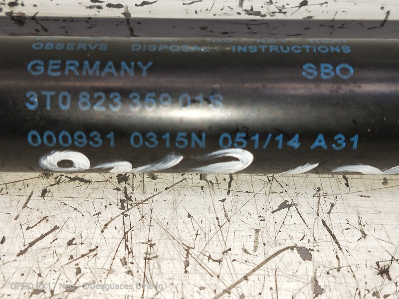 Recambio de amortiguadores capo para skoda superb combi (3t5) 2.0 tdi dpf referencia OEM IAM 3T082335901S 000931 0315N