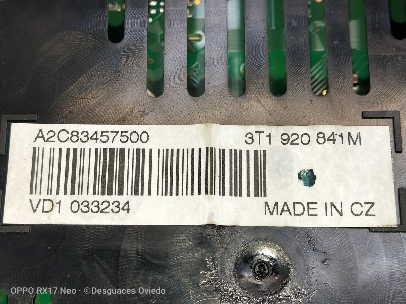 Recambio de cuadro instrumentos para skoda superb combi (3t5) 2.0 tdi dpf referencia OEM IAM 3T1920841M A2C83457500 VD1033234