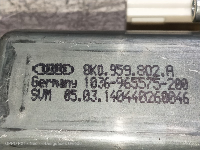 Recambio de elevalunas delantero derecho para skoda superb combi (3t5) 2.0 tdi dpf referencia OEM IAM 8K0959802A  5P