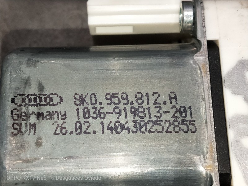 Recambio de elevalunas trasero derecho para skoda superb combi (3t5) 2.0 tdi dpf referencia OEM IAM 8K0959812A  5P