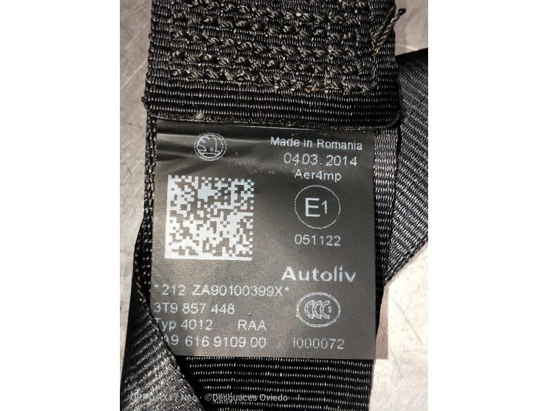 Recambio de juego cinturones trasero para skoda superb combi (3t5) 2.0 tdi dpf referencia OEM IAM 3T9857448 051122 5P