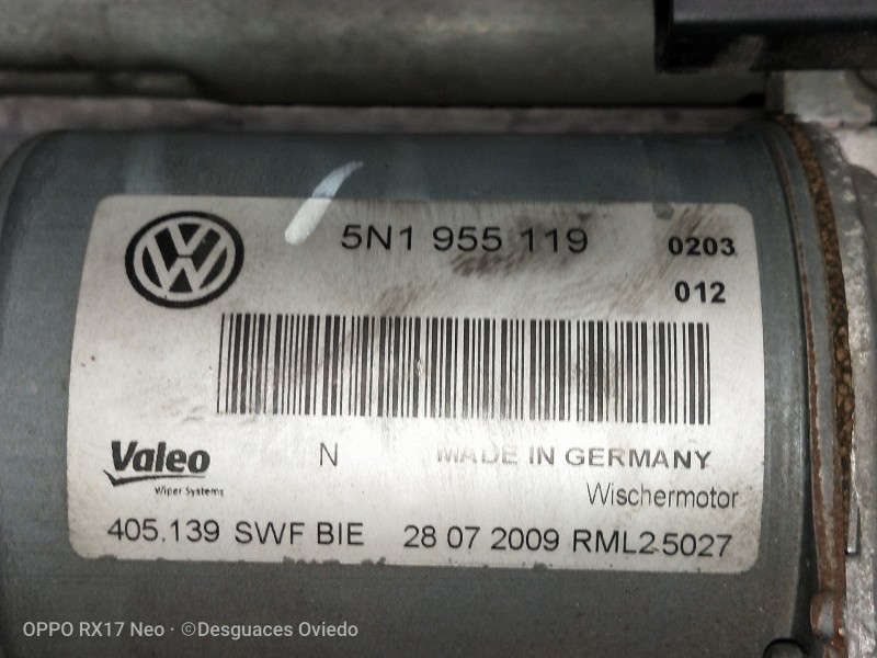 Recambio de motor limpia delantero para volkswagen tiguan (5n1) advance referencia OEM IAM 5N1955119 405139 