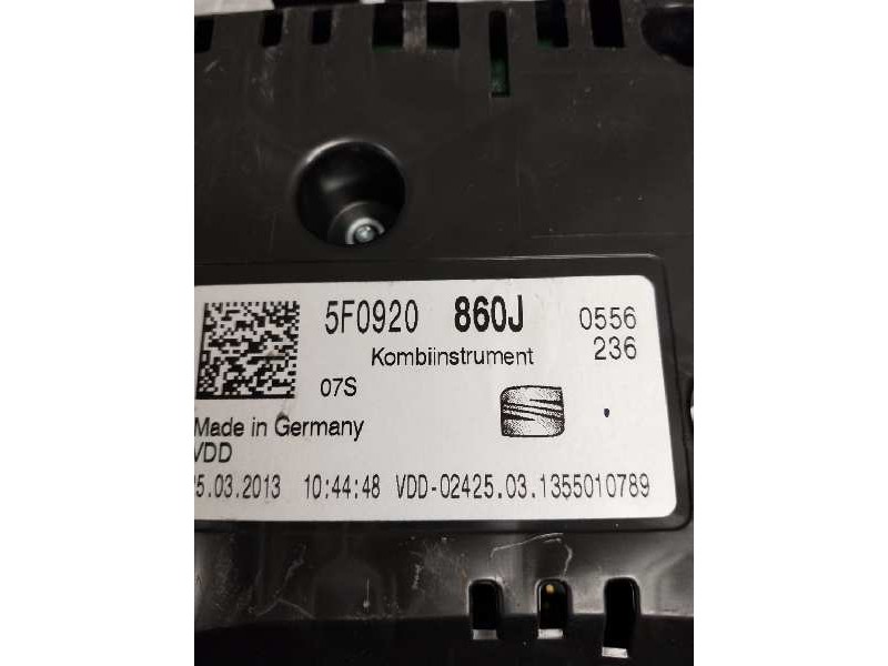 Recambio de cuadro instrumentos para seat leon (5f1) 1.6 tdi referencia OEM IAM A2C85375500 5F0920860J 