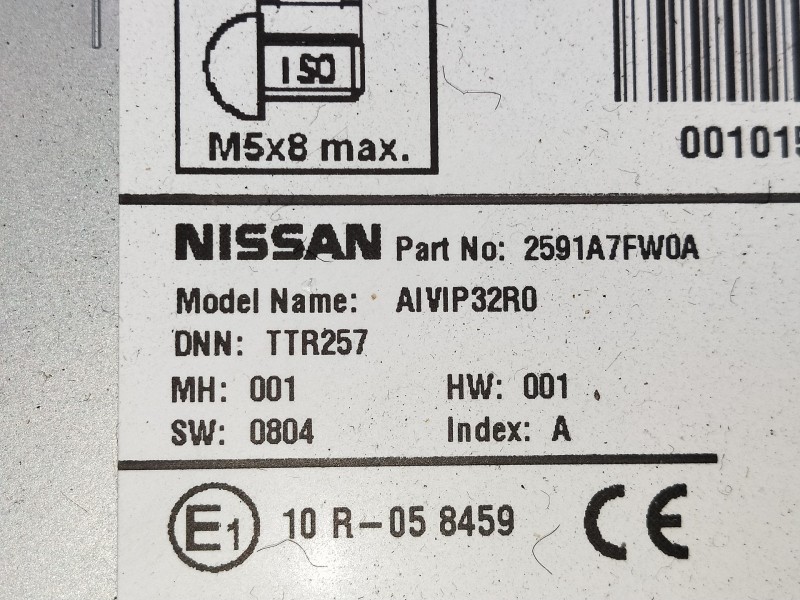 Recambio de sistema audio / radio cd para nissan qashqai (j11) acenta referencia OEM IAM 2591A7FW0A 10R058459 