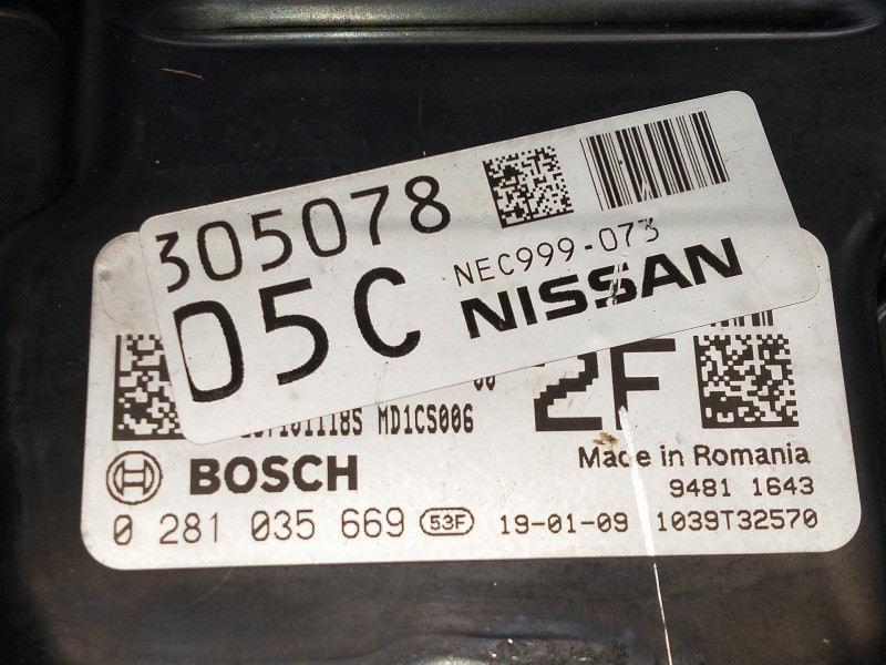 Recambio de centralita motor uce para nissan qashqai (j11) acenta referencia OEM IAM 30507805C NEC999073 0281035669