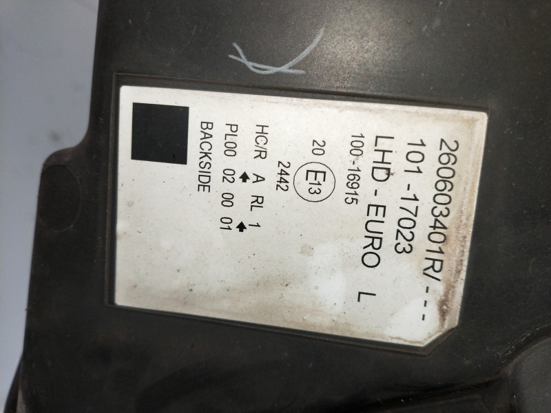 Recambio de faro izquierdo para renault kangoo dynamique referencia OEM IAM 260603401R  PATILLA ROTA V R FOTOS