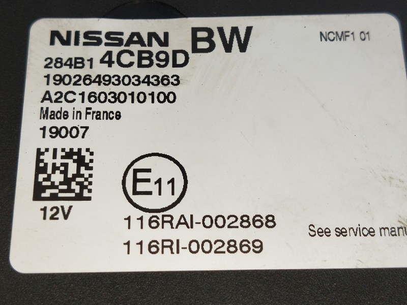 Recambio de modulo electronico para nissan qashqai (j11) acenta referencia OEM IAM 284B14CB9D 19026493034363 A2C1603010100