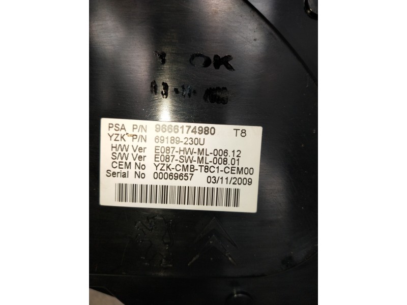Recambio de cuadro instrumentos para peugeot 5008 premium referencia OEM IAM 9666174980 69189230U 