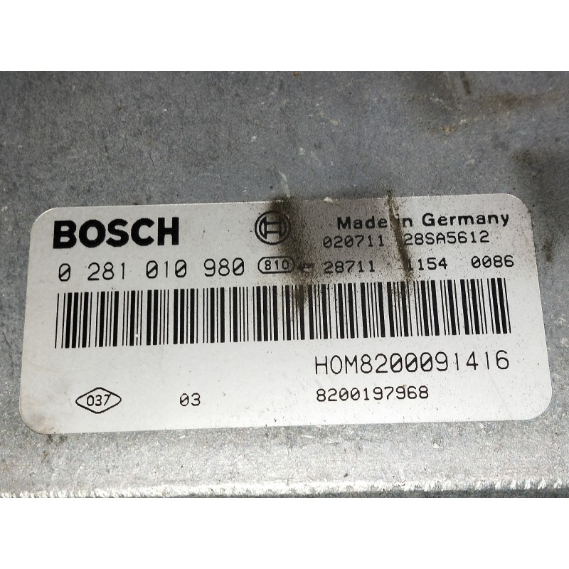 Recambio de centralita motor uce para renault scenic rx4 (ja0) 1.9 dci referencia OEM IAM HOM8200091416 8200197968 0281010980
