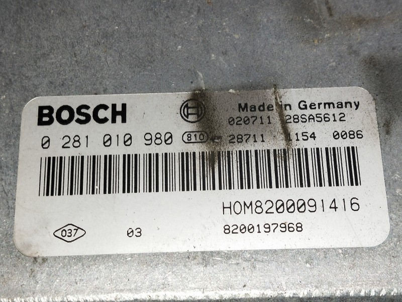 Recambio de centralita motor uce para renault scenic rx4 (ja0) 1.9 dci referencia OEM IAM HOM8200091416 8200197968 0281010980