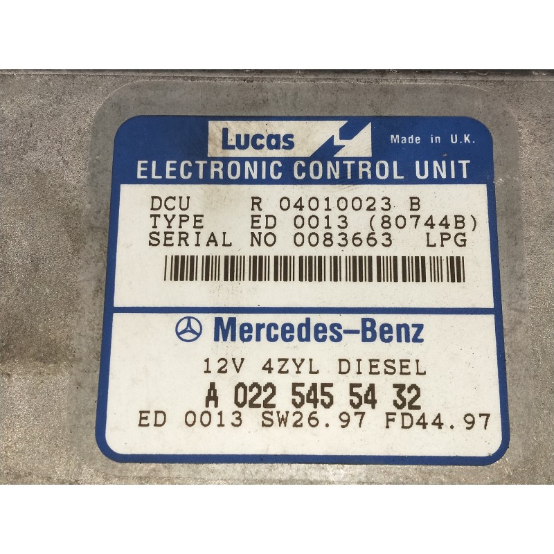Recambio de centralita motor uce para mercedes clase e (w210) berlina diesel 220 diesel (210.004) referencia OEM IAM A0225455432