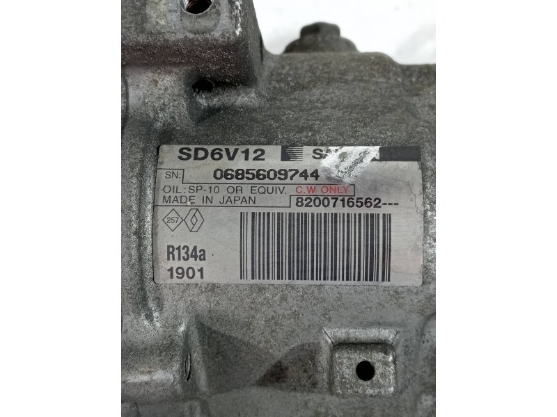 Recambio de compresor aire acondicionado para renault kangoo (f/kc0) confort expression referencia OEM IAM SD6V121901 8200716562