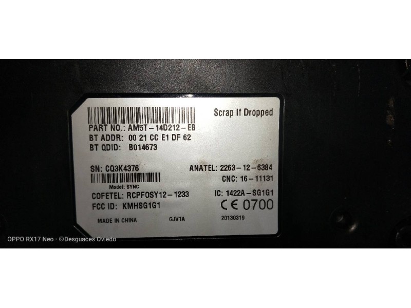 Recambio de modulo electronico para ford focus lim. (cb8) edition referencia OEM IAM AM5T14D212EB  