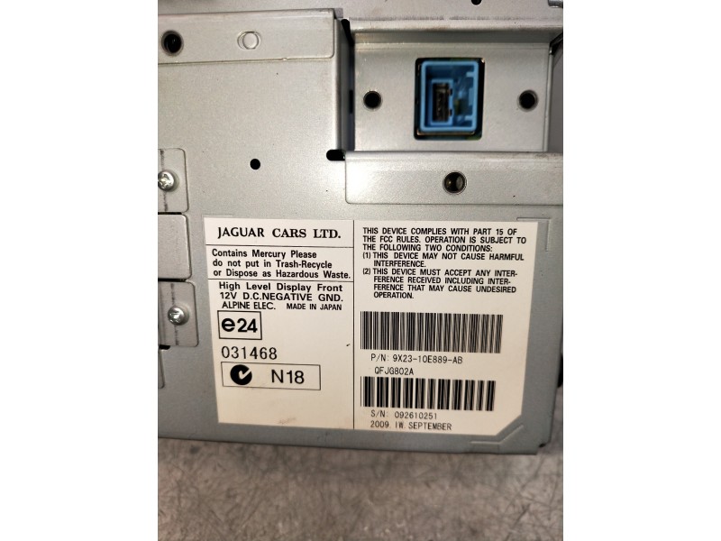 Recambio de pantalla multifuncion para jaguar xf 3.0 v6 diesel grace referencia OEM IAM 9X2310E889AB  