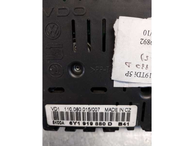 Recambio de cuadro instrumentos para skoda fabia (6y2/6y3) 1.9 tdi referencia OEM IAM 110080015007 6Y1919880D 
