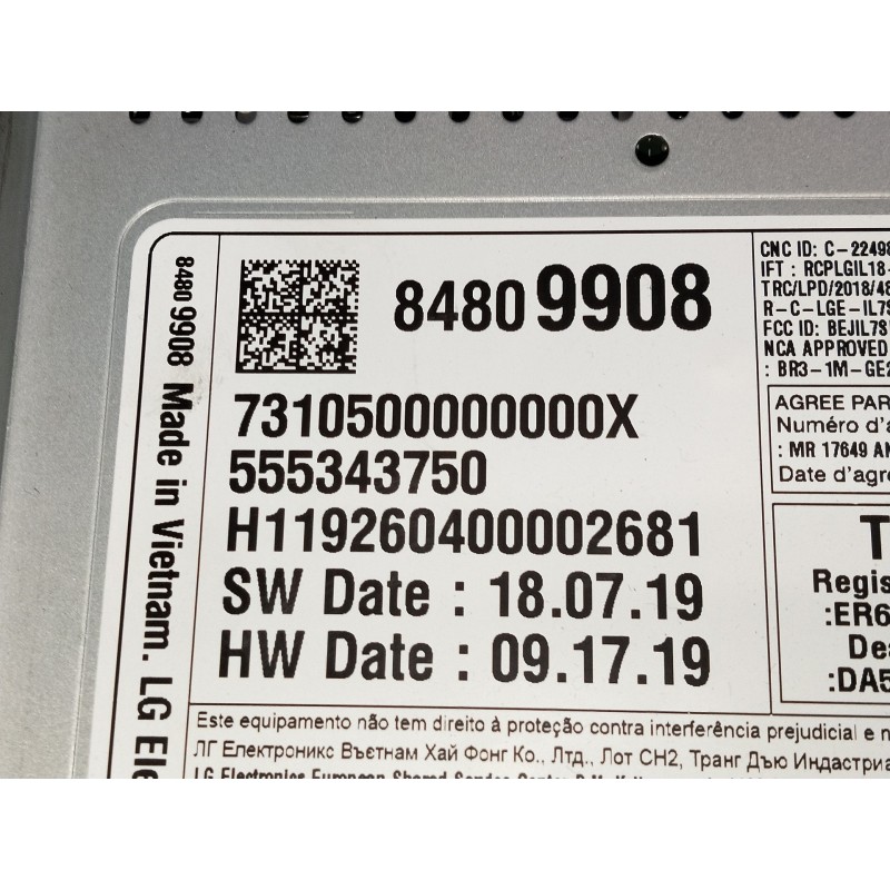 Recambio de sistema audio / radio cd para opel astra k lim. 5türig 1.2 referencia OEM IAM 84809908 7310500000000X 555343750