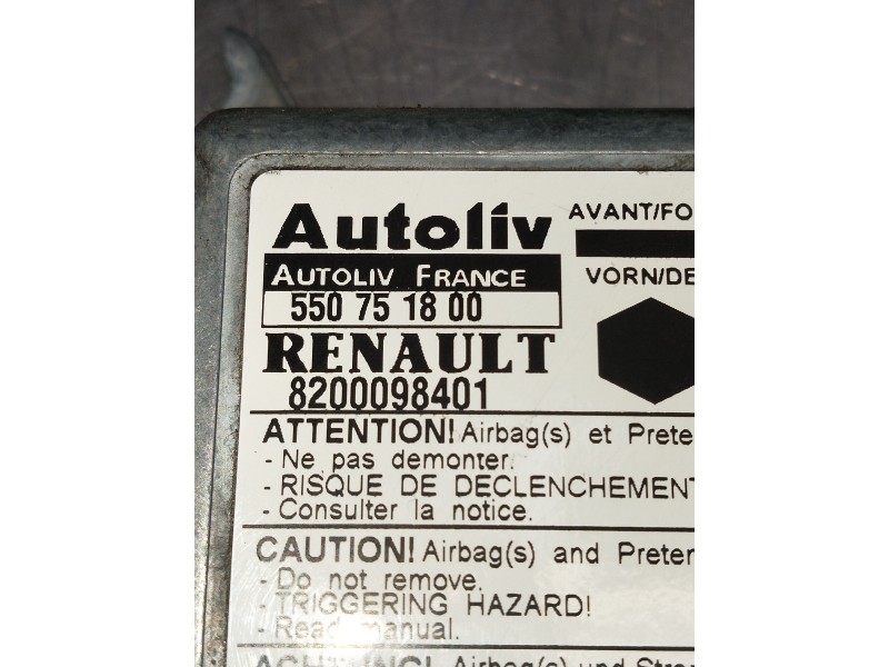 Recambio de centralita airbag para renault kangoo (f/kc0) alize referencia OEM IAM 550751800 8200098401 