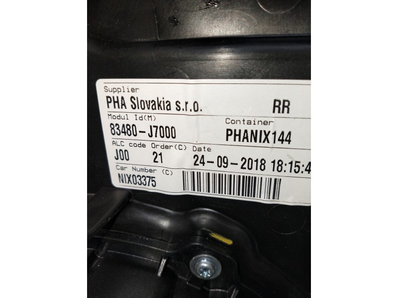 Recambio de elevalunas trasero derecho para kia ceed business referencia OEM IAM 83480J7000  5P