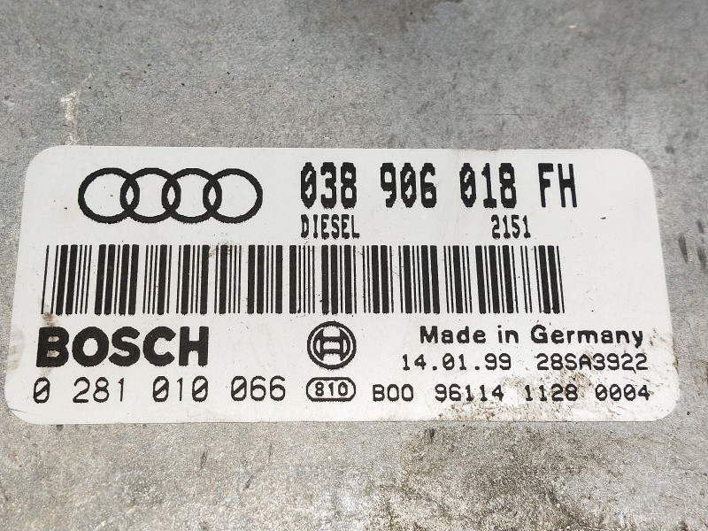 Recambio de centralita motor uce para audi a6 berlina (4b2) 1.9 tdi referencia OEM IAM 038906018FH 0281010066 9611411280004