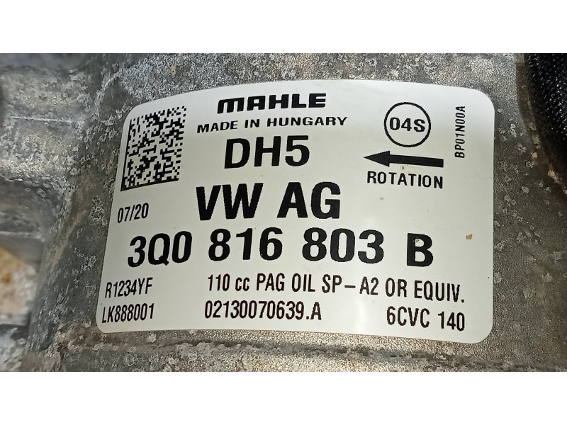 Recambio de compresor aire acondicionado para skoda karoq (nu) ambition referencia OEM IAM 3Q0816803B 02130070639A 