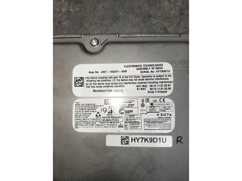 Recambio de modulo electronico para ford ka+ ultimate referencia OEM IAM JK2T14G371ADB  