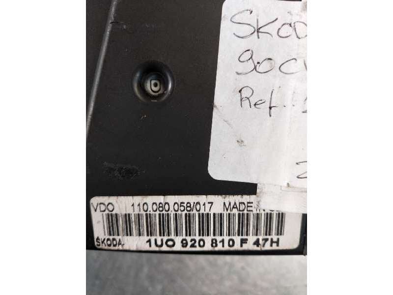 Recambio de cuadro instrumentos para skoda octavia berlina (1u2) 1.9 tdi referencia OEM IAM 110080058017 1U0920810F  Recambio de cuadro instrumentos para skoda octavia berlina (1u2) 1.9 tdi referencia OEM IAM 110080058017 1U0920810F