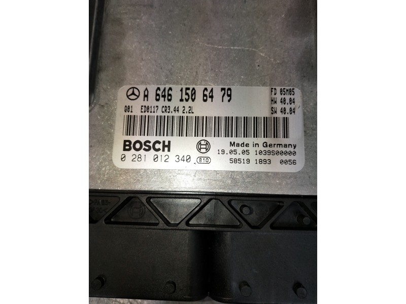 Recambio de centralita motor uce para mercedes clase clk (w209) coupe 220 cdi (209.308) referencia OEM IAM 0281012340 A646150647
