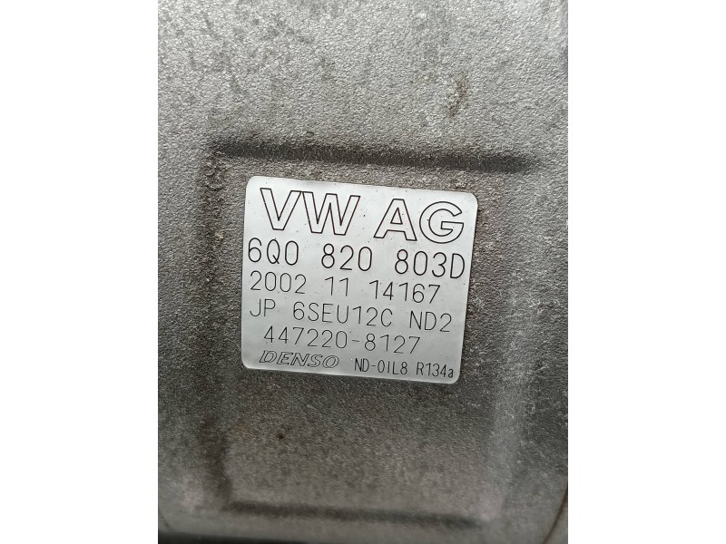 Recambio de compresor aire acondicionado para volkswagen polo (9n1) highline referencia OEM IAM 4472208127 6Q0820803D 