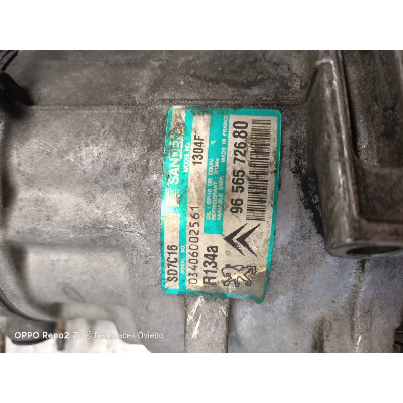 Recambio de compresor aire acondicionado para citroen c5 berlina 1.6 hdi cat (9hy / dv6ted4) referencia OEM IAM 9656572680 SD7C1