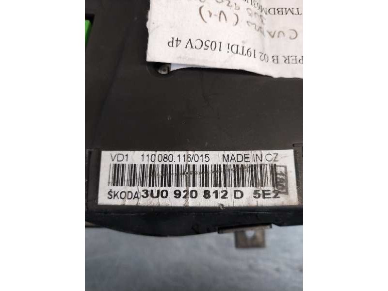 Recambio de cuadro instrumentos para skoda superb (3u4) 1.9 tdi referencia OEM IAM 110080116015 3U0920812D 