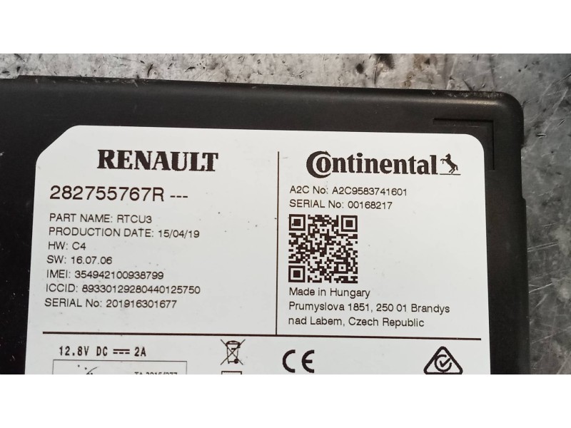 Recambio de modulo electronico para renault zoe referencia OEM IAM 282755767R A2C9583741601 