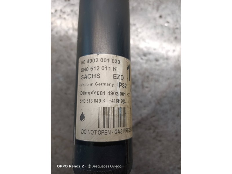 Recambio de amortiguador trasero derecho para volkswagen tiguan (5n1) advance referencia OEM IAM 5N0512011K  