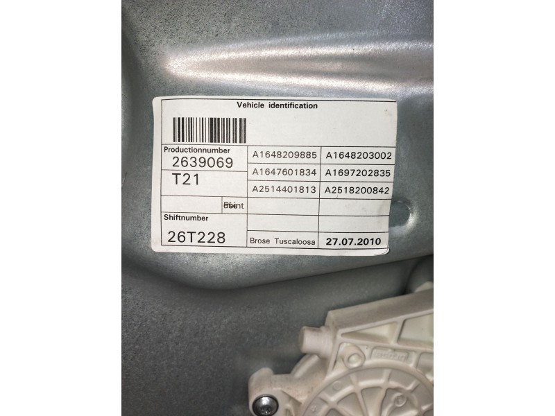 Recambio de elevalunas delantero derecho para mercedes clase m (w164) ml 300 cdi be 4-matic (164.121) referencia OEM IAM A168209