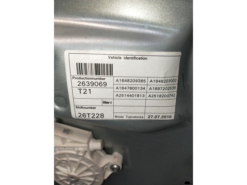Recambio de elevalunas delantero izquierdo para mercedes clase m (w164) ml 300 cdi be 4-matic (164.121) referencia OEM IAM A1648