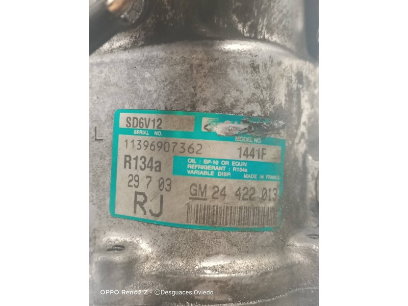 Recambio de compresor aire acondicionado para opel astra g berlina club referencia OEM IAM 24422013 11396907362 SD6V12