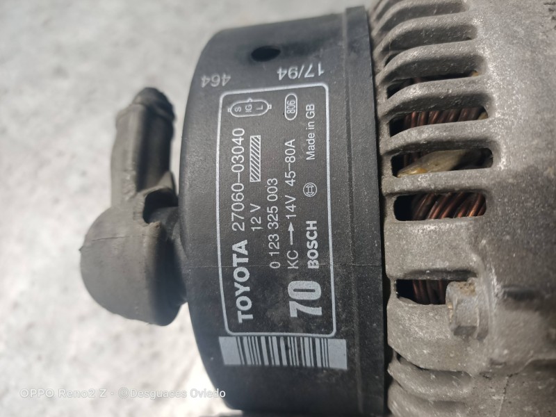 Recambio de alternador para toyota carina (t19) 2.0 berlina referencia OEM IAM 2706003040 0123325003 