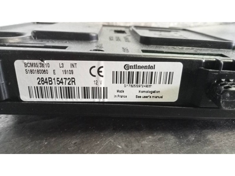 Recambio de modulo electronico para renault zoe referencia OEM IAM 284B15472R BCM953810 S180180060