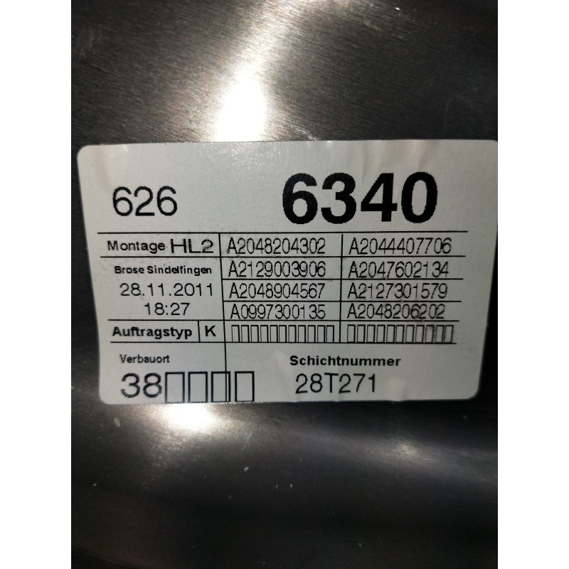 Recambio de elevalunas trasero izquierdo para mercedes clase c (w204) lim. c 250 cgi blueefficiency (204.047) referencia OEM IAM