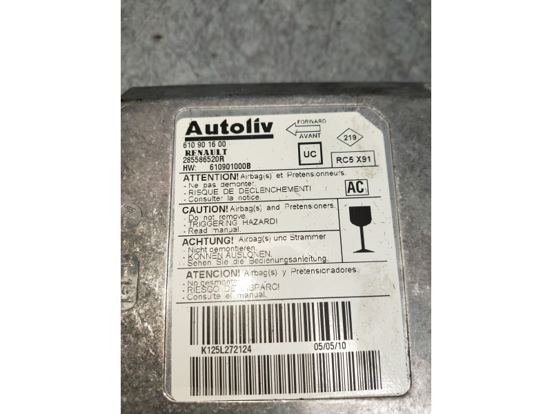 Recambio de centralita airbag para renault laguna iii authentique referencia OEM IAM 285586520R 610901600 61090100B