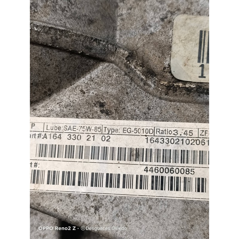 Recambio de diferencial delantero para mercedes clase m (w164) ml 300 cdi be 4-matic (164.121) referencia OEM IAM A1643302102  3