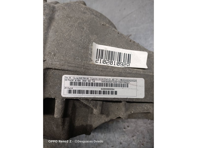 Recambio de diferencial trasero para mercedes clase m (w164) ml 300 cdi be 4-matic (164.121) referencia OEM IAM A1643500414  3.4