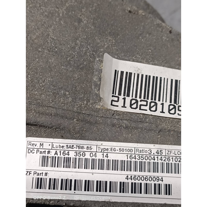 Recambio de diferencial trasero para mercedes clase m (w164) ml 300 cdi be 4-matic (164.121) referencia OEM IAM A1643500414  3.4