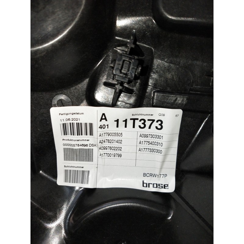 Recambio de elevalunas trasero derecho para mercedes clase a (bm 177) a 200 d (177.012) referencia OEM IAM A1779005505 A24782014